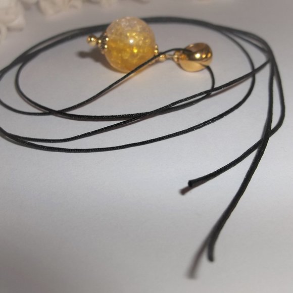 Ombre Style Beaded Necklace Gold Clear Yellow Unique Funky Fashion Jewelry 6839 - Picture 5 of 9